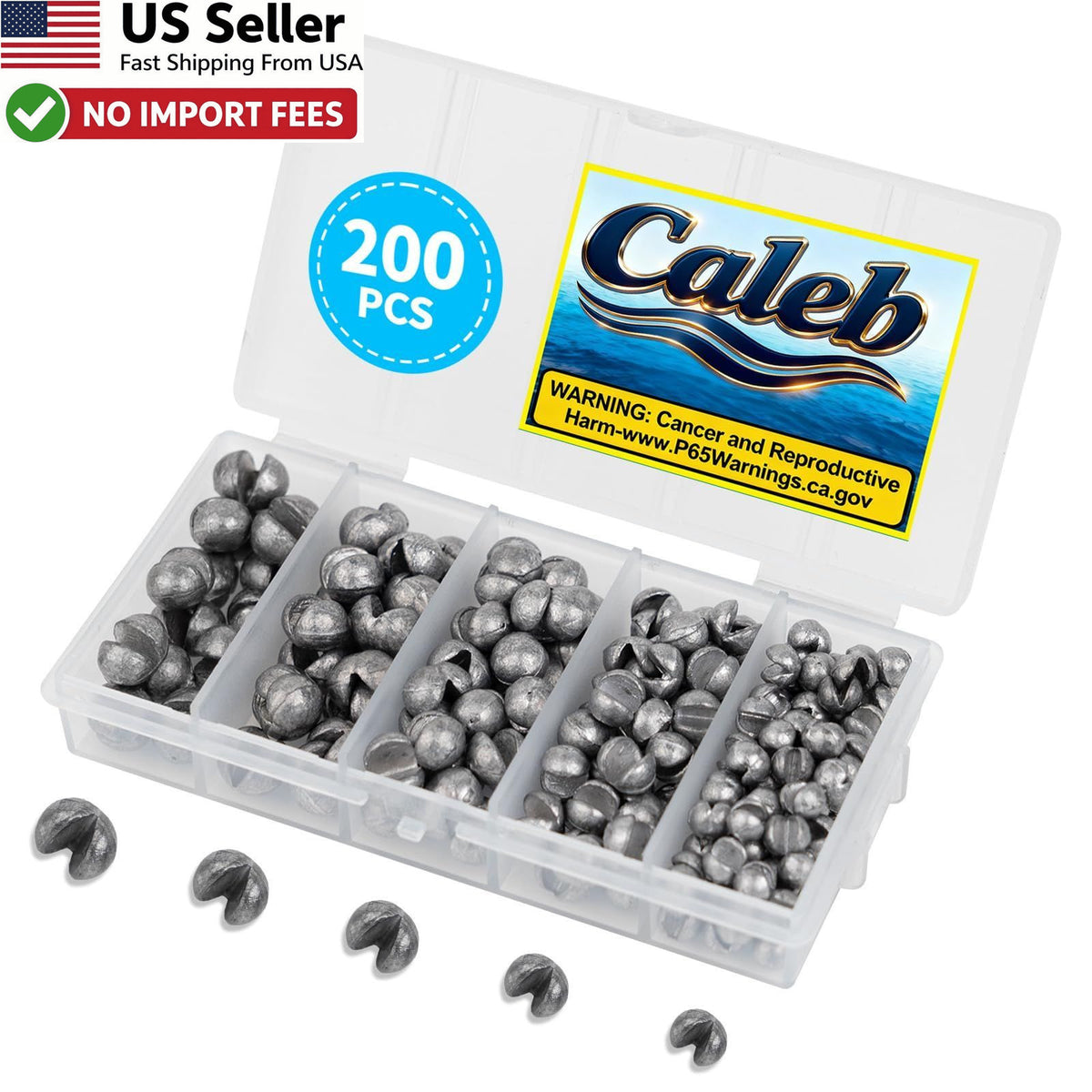 Split Shot Fishing Sinkers Set - Reusable Lead Weights for Bass Trout & Panfish