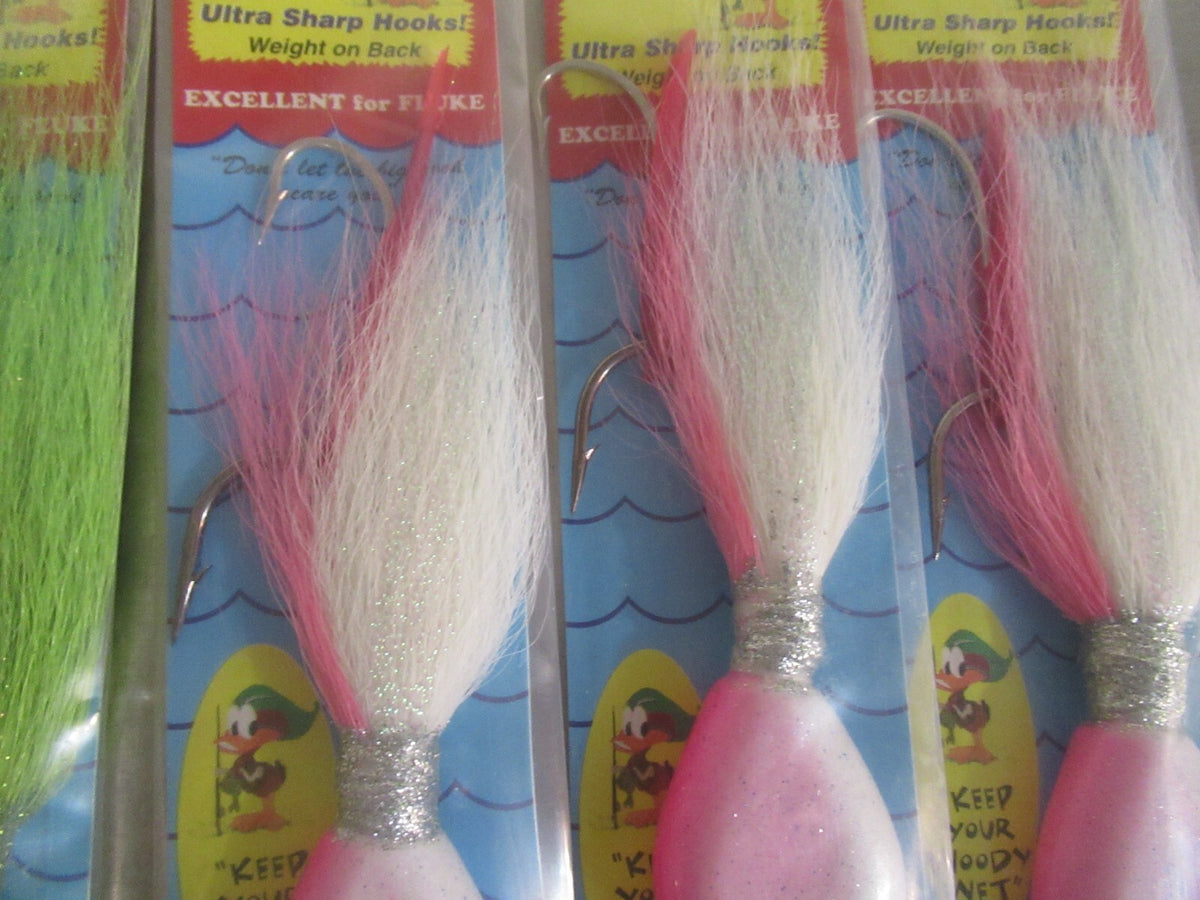 Saltwater Jig Set - 6 4oz Sea Bass Flounder Porgy Fishing Jigs with Hooks