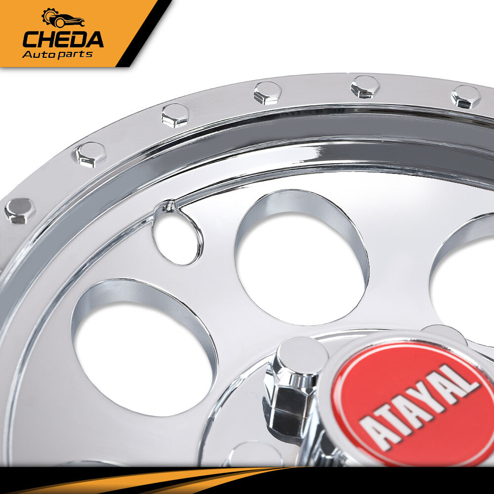 10-Inch Golf Cart Hub Caps - Chrome Wheel Covers for EZGO Club Car Yamaha
