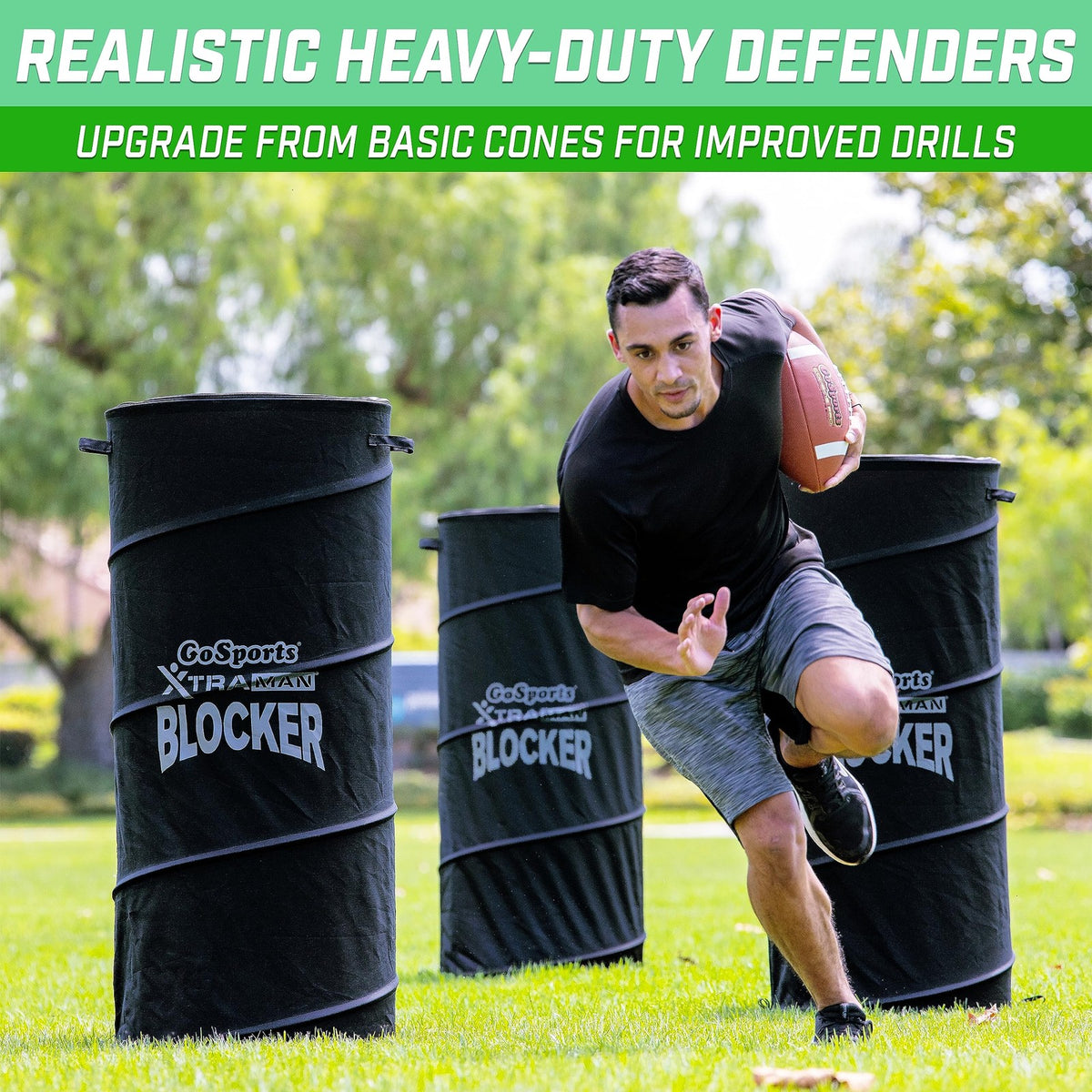 Pop Up Defender Training Dummies - Heavy Duty 46 Inch 3 Pack for Sports