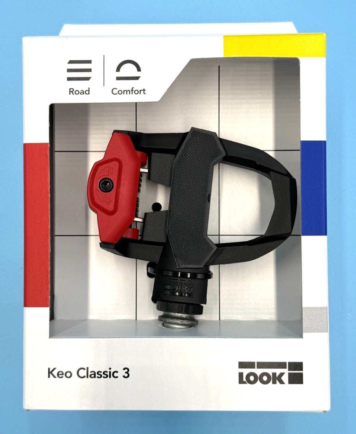 Road Bike Pedals with Cleats - LOOK KEO CLASSIC 3 Black & Red