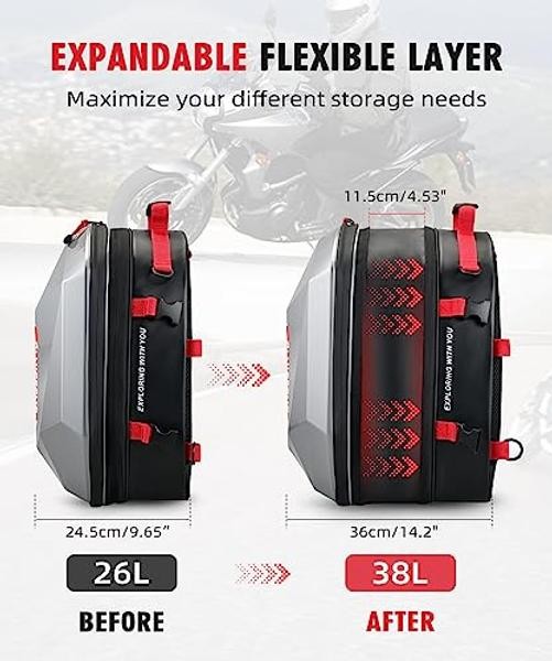 Large Waterproof Motorcycle ATV Helmet Backpack 38L with Rain Cover
