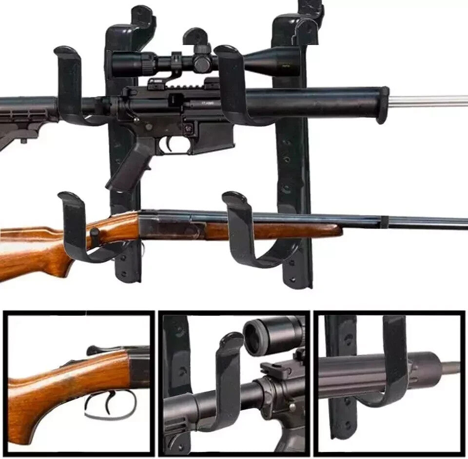 Heavy-Duty Truck Gun Rack - Versatile Black Metal Rifle & Tool Holder