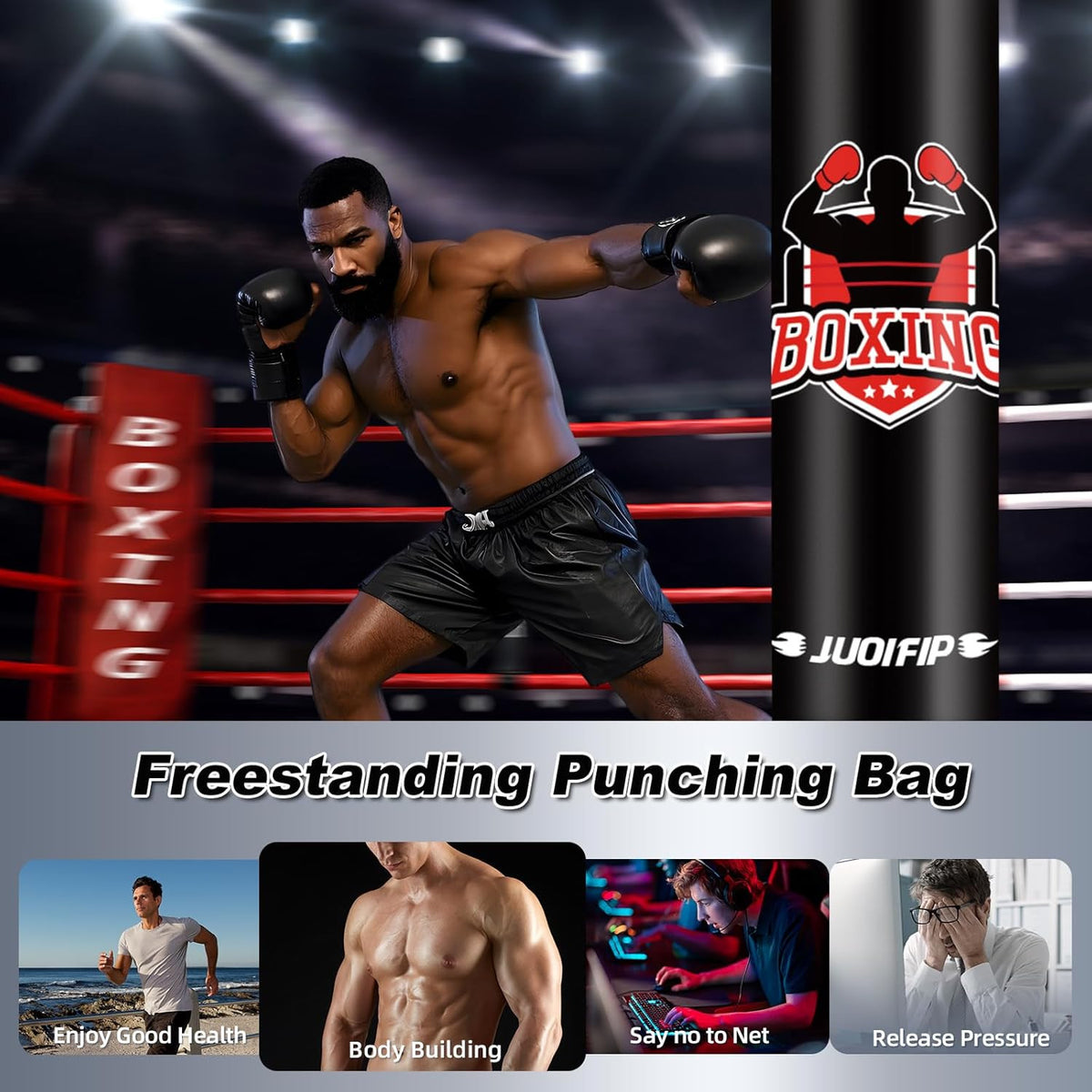 Heavy Freestanding Punching Bag for Adults and Teens - 70 Inch Stand-Up Boxing Bag