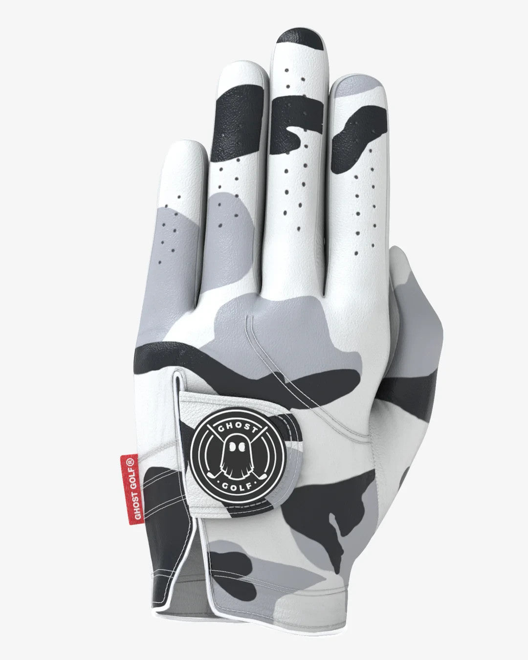 Men's Snow Camo Left-Hand Golf Glove - Premium Cabretta Leather, Breathable Fit