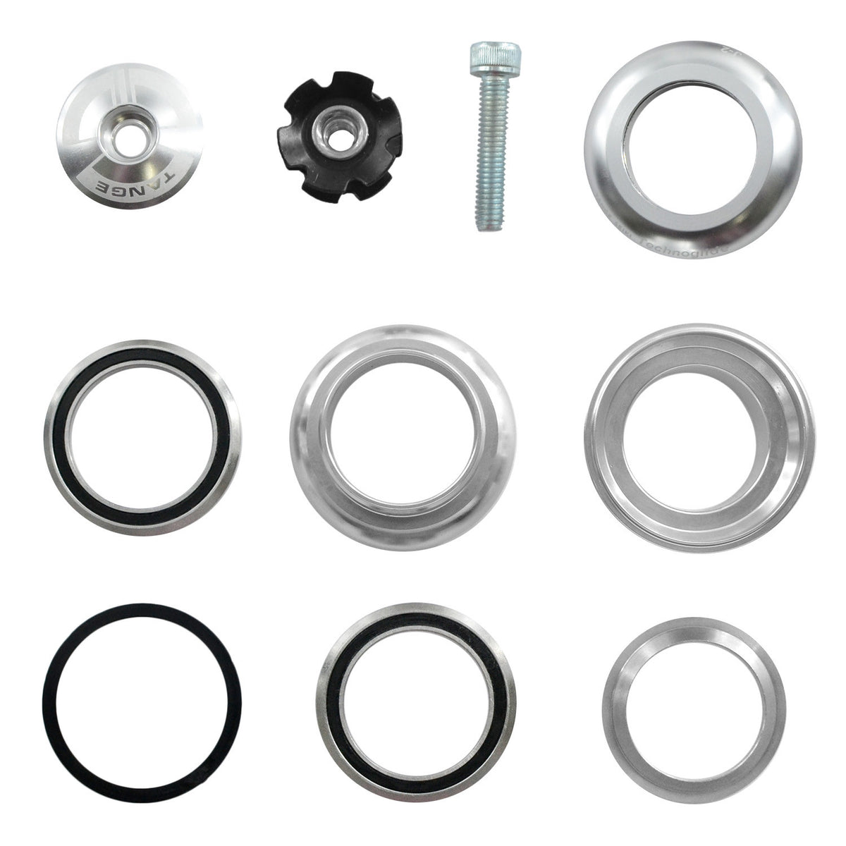Tange Seiki J-2 Bicycle Headset 1 Inch Silver with Top Cap