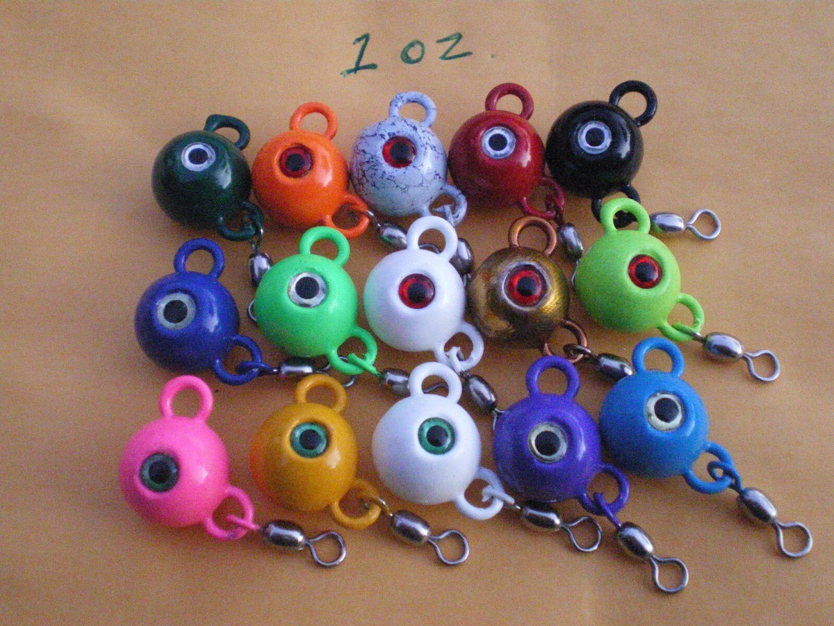 7 Pcs Fishing Jig Heads with Swivel - Multi-Color Pack, 1 oz