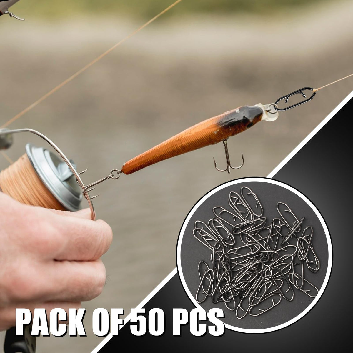 50 Pcs Small Stainless Steel Speed Clips for Fishing Lures - Quick Release Snaps