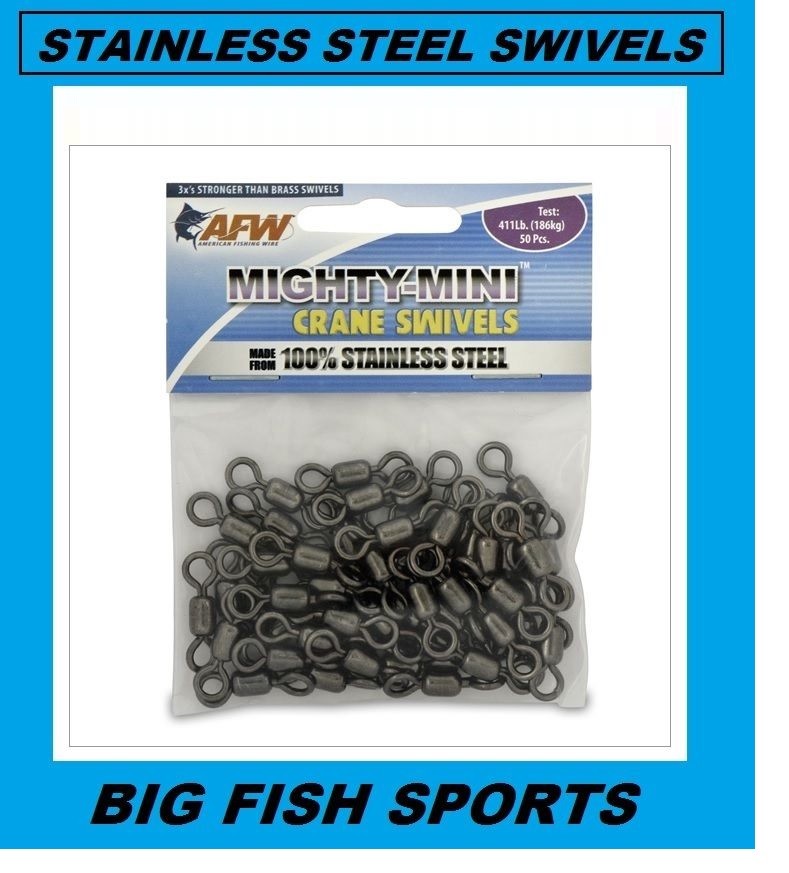 Stainless Steel Fishing Swivels 50 Pack Size 10 133lb Heavy Duty