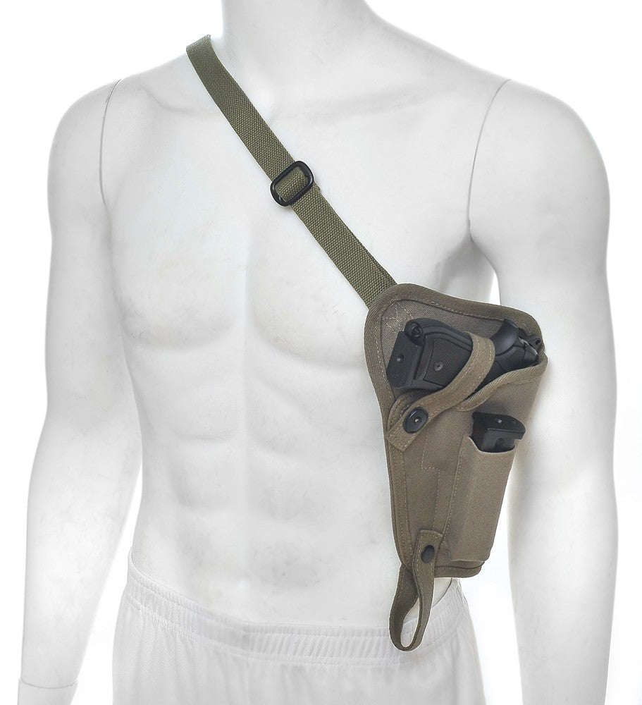 Canvas Shoulder Holster with Magazine Pouch Fits Beretta 92FS - WW2 Replica