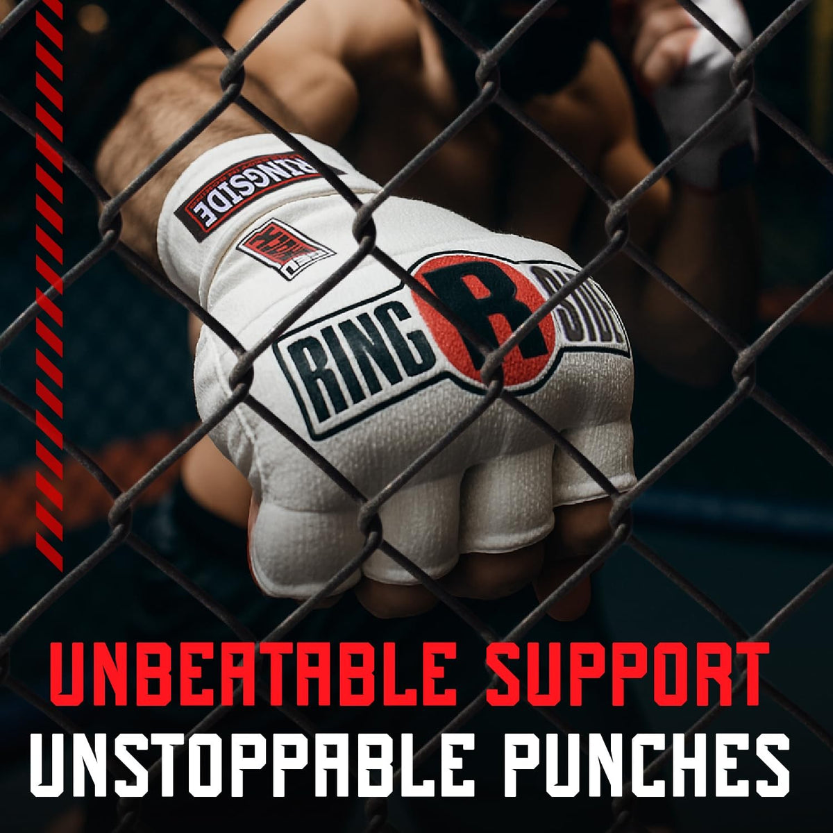 Boxing Hand Wraps Gel Shock Impact Absorbing Large/Xlarge Grey - Protection Gear