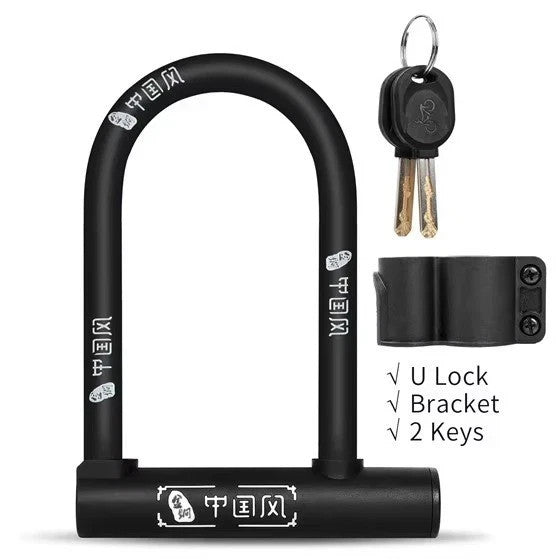 Heavy Duty Steel U Lock Bicycle Security Lock for Mountain & Road Bikes