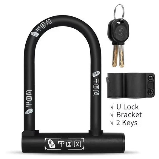 Heavy Duty Steel U Lock Bicycle Security Lock for Mountain & Road Bikes