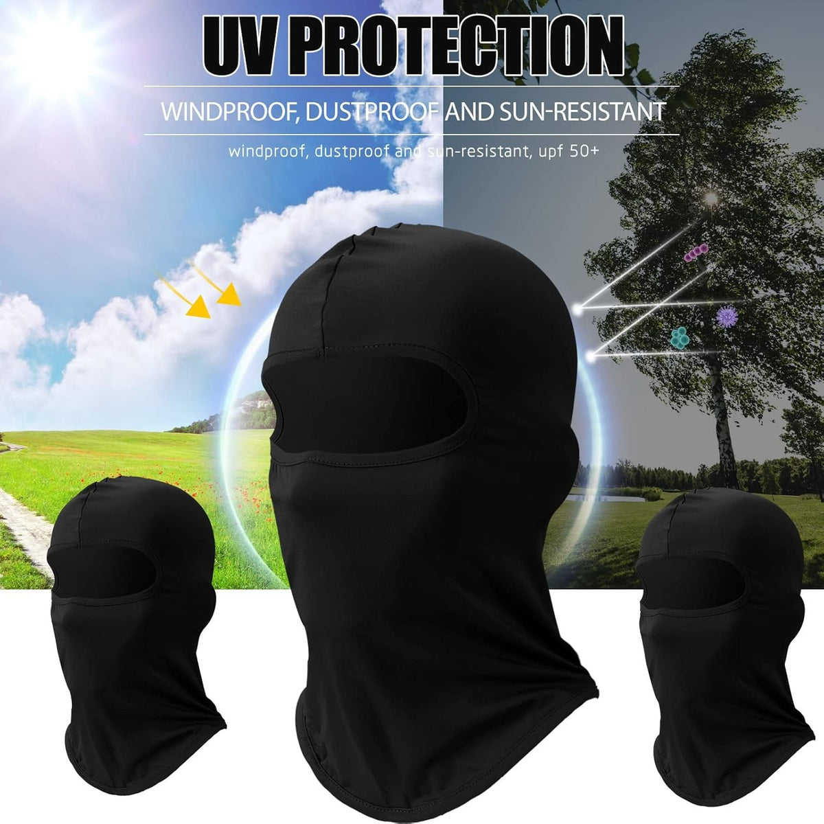 Unisex Breathable Ski Face Mask with UV Protection - Multiple Colors