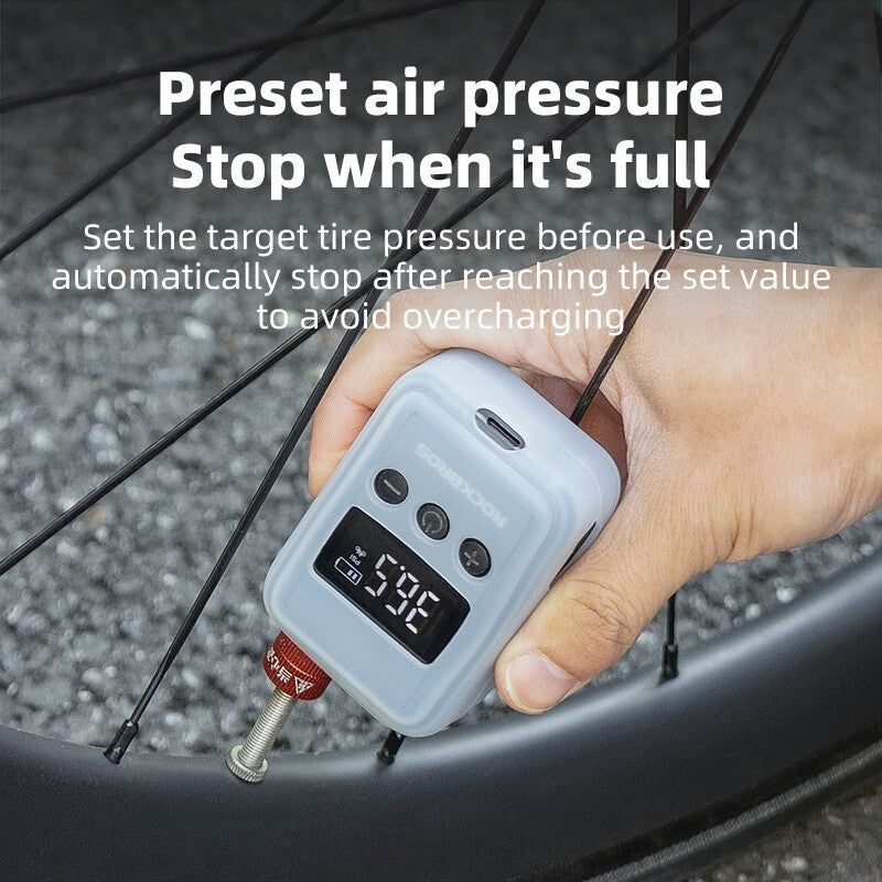 Electric Bicycle Pump 150psi Portable Inflator with Digital LED Display