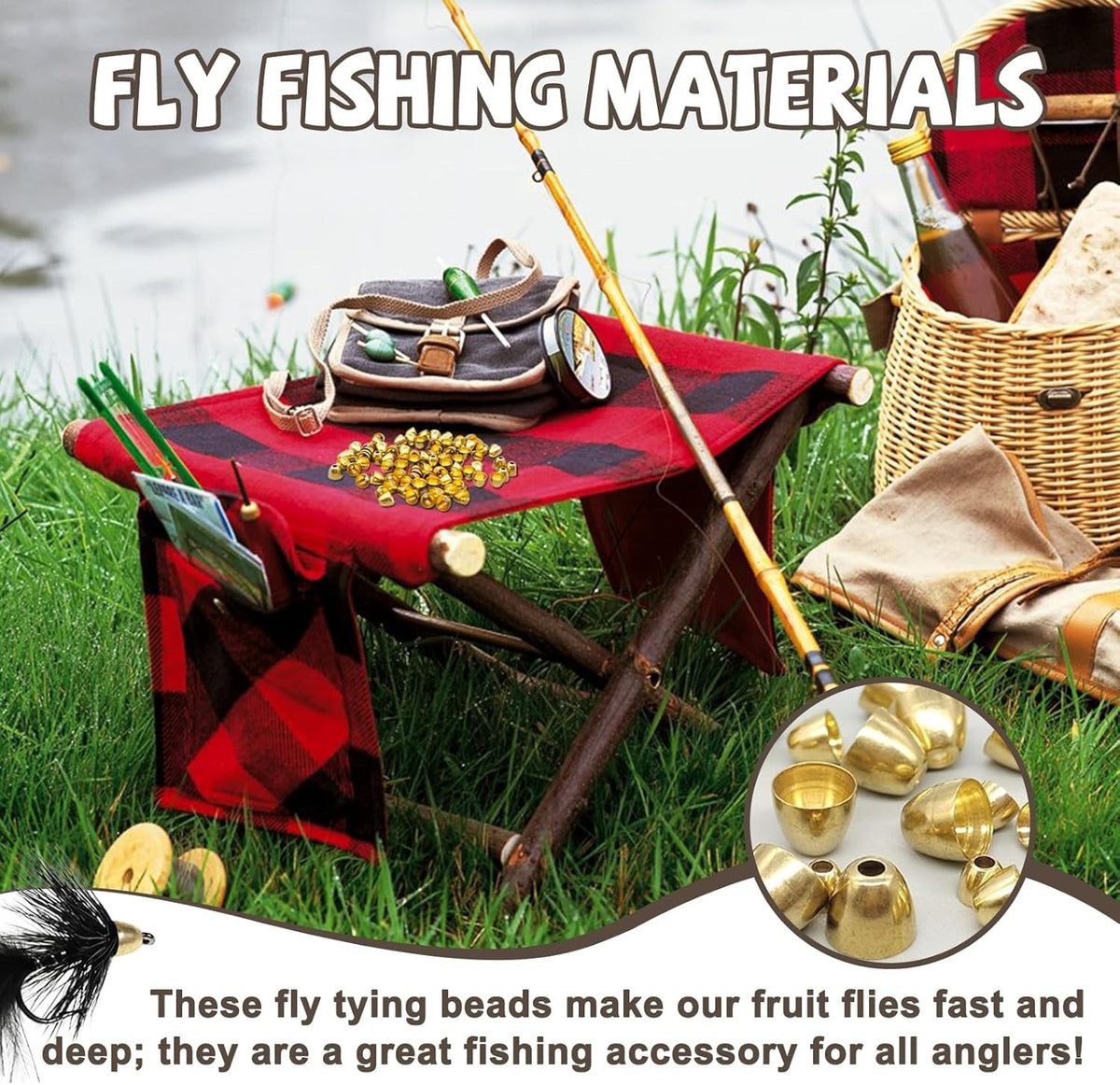 Flexible Brass Cone Heads for Fly Tying - 4 Sizes for Anglers