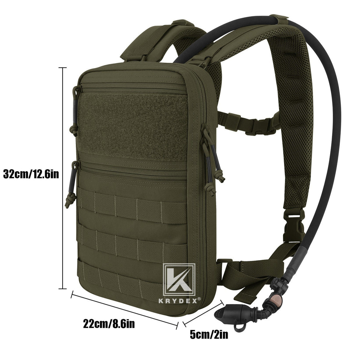 Tactical Hydration Pack with 1.5L Water Bladder and MOLLE Backpack