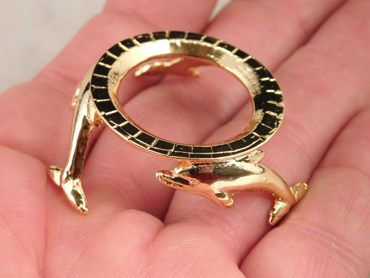 Small Gold Dolphin Sphere Display Stand for Collectibles and Decorations