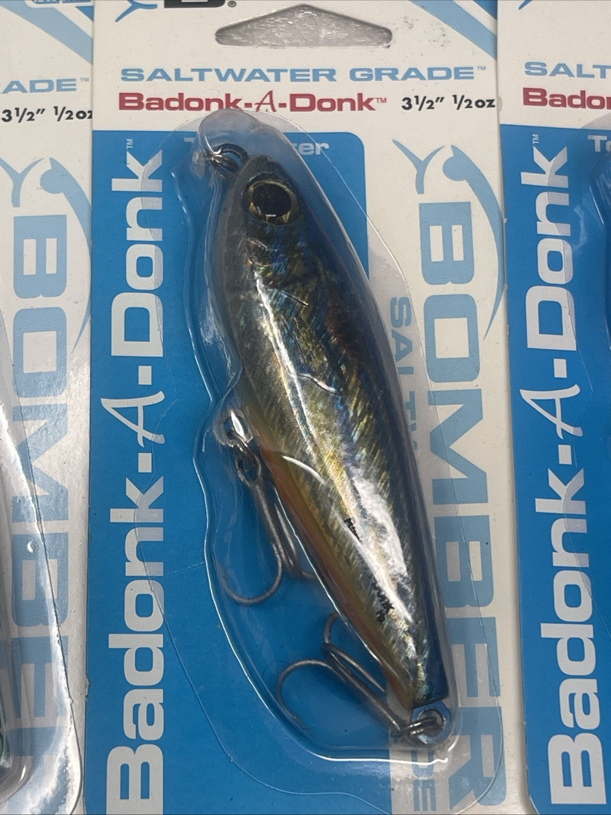 Saltwater Topwater Fishing Lures Lot of 8 - Bomber Badonk-A-Donk Set 3.5 & 4 Inch