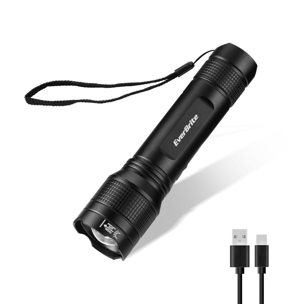 Rechargeable LED Flashlight 3000LM Super Bright Zoomable with 5 Modes