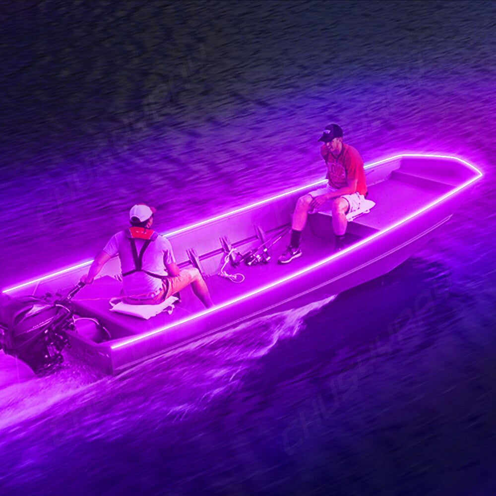 16ft LED UV Night Fishing Light Strip Waterproof Purple UV & White LED