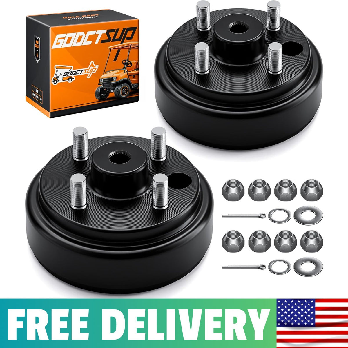 Golf Cart Brake Drum Hub Assembly for EZGO TXT 1982-UP - Replacement Part