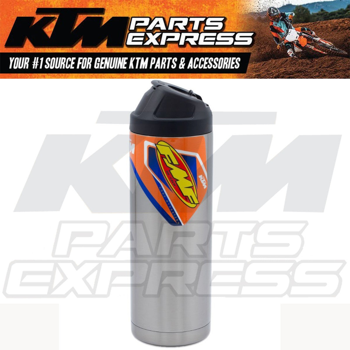 20oz Stainless Steel Water Bottle with Leakproof Cap - KTM FMF Inspired Design
