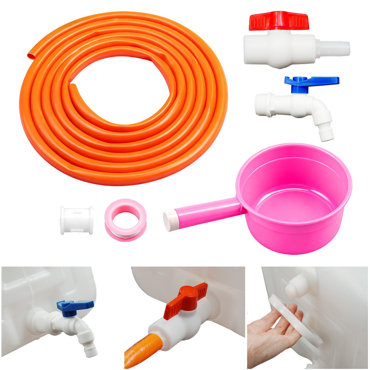 Portable Water Tank with Spigot and Hose for Camping Emergency Water Storage