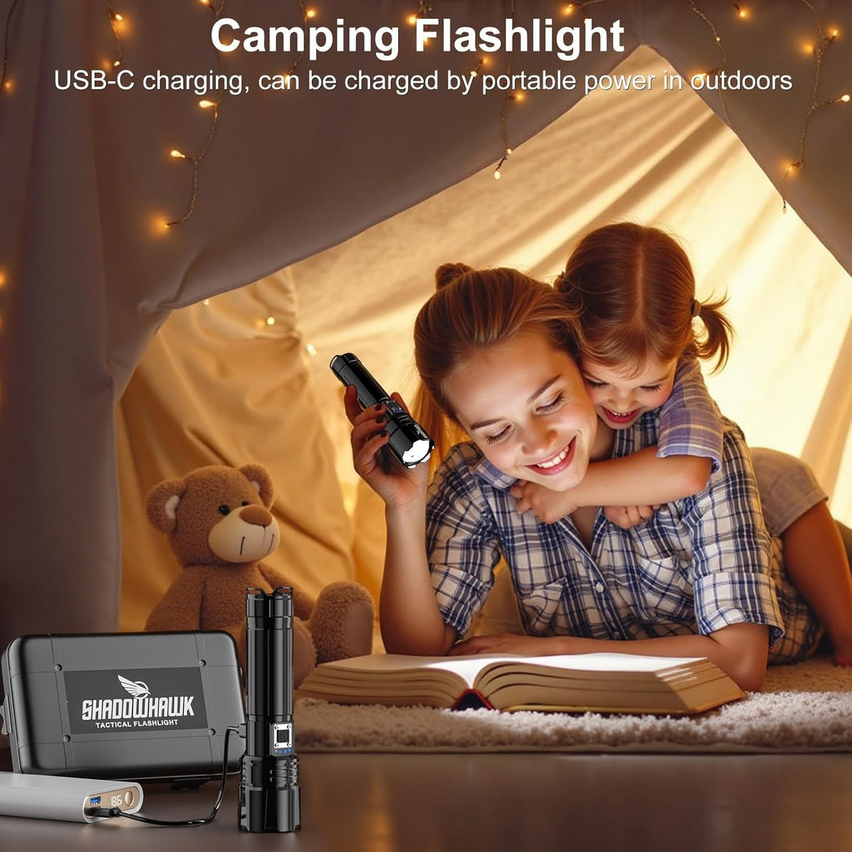 Rechargeable 10000 Lumens LED Flashlight 30W with Long Beam & Focus