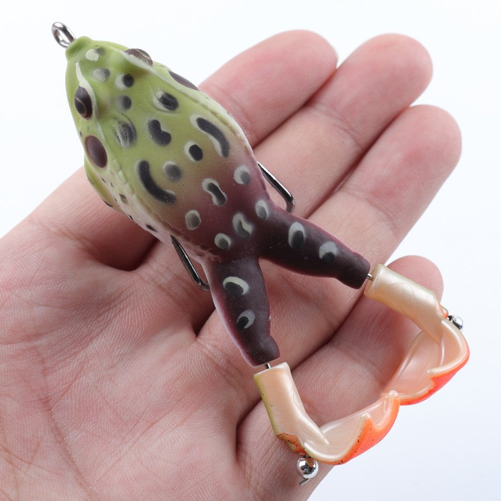 10pcs Soft Frog Fishing Lure 9cm 13g Top Water Artificial Baits with Rotating Legs