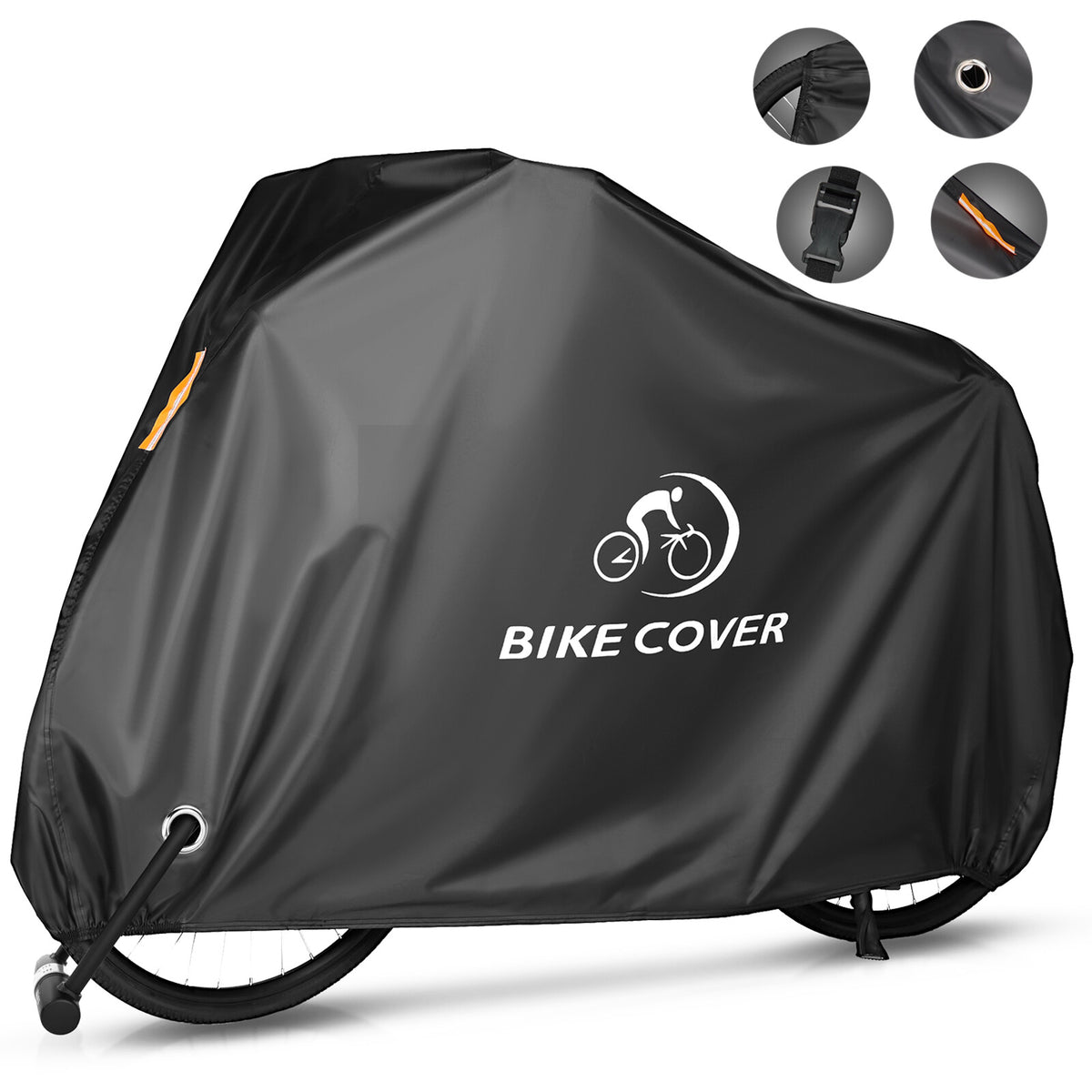 Heavy Duty Waterproof Bicycle Cover 300D Outdoor Storage Black M