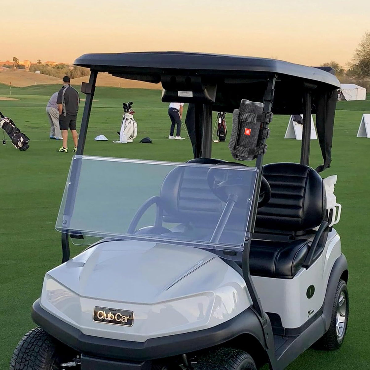 Portable Speaker Mount with Adjustable Strap for Golf Cart Bike ATV