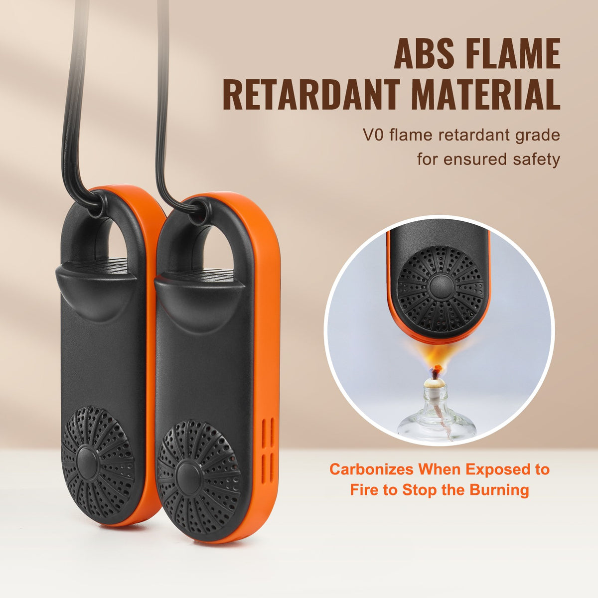 Portable Shoe Dryer Boot Dryer with Quick & Even Drying - Black & Orange