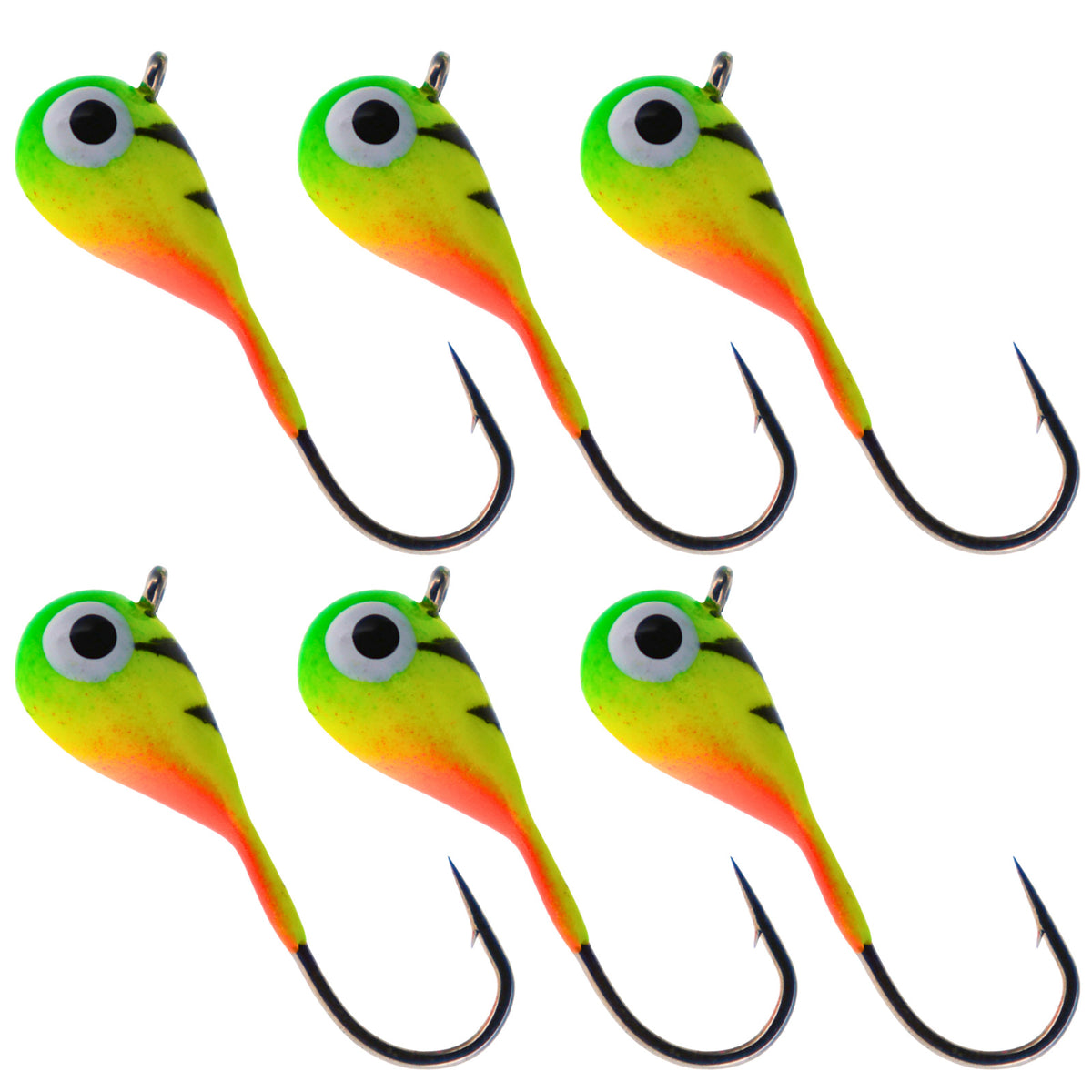 Ice Fishing Jigs Tungsten Lures for Panfish Crappie Perch Glow-Effect
