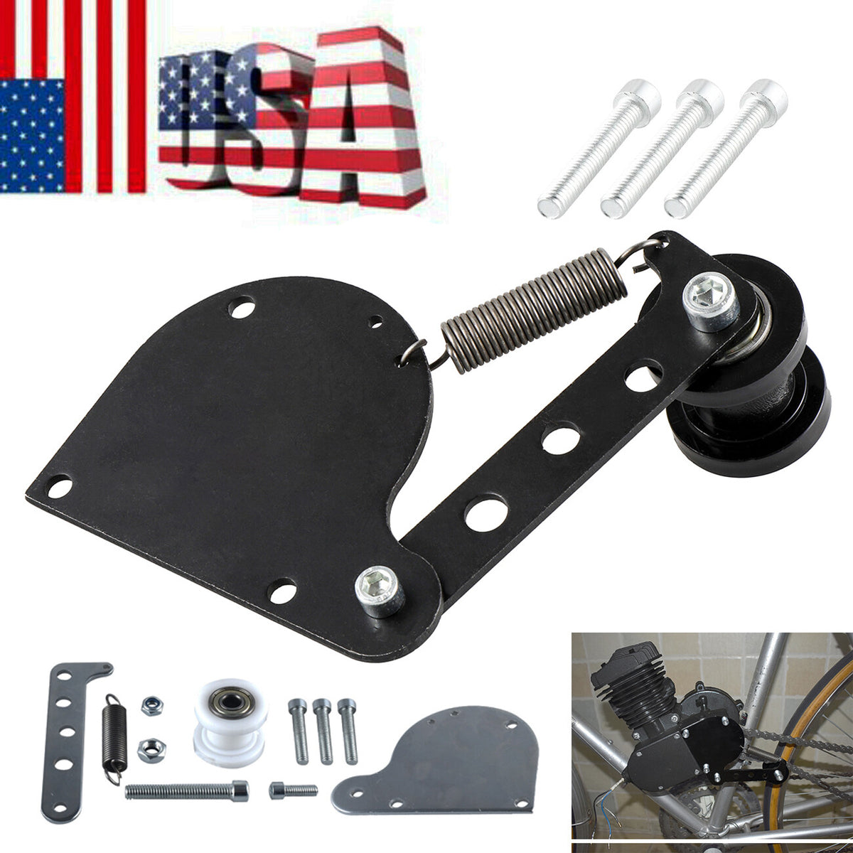 Motorized Bike Chain Tensioner for 49cc 66cc 80cc Engines Spring Loaded