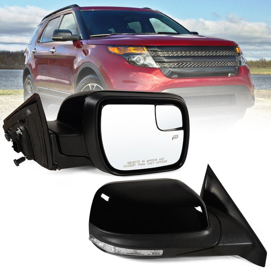 Ford Explorer Passenger Side Power Heated Mirror with Turn Signal & Puddle Light - 2011-2019 Replacement