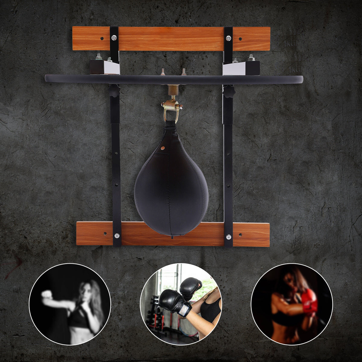 Wall Mounted Speed Bag Platform Kit with Adjustable Height and Swivel for Boxing Training