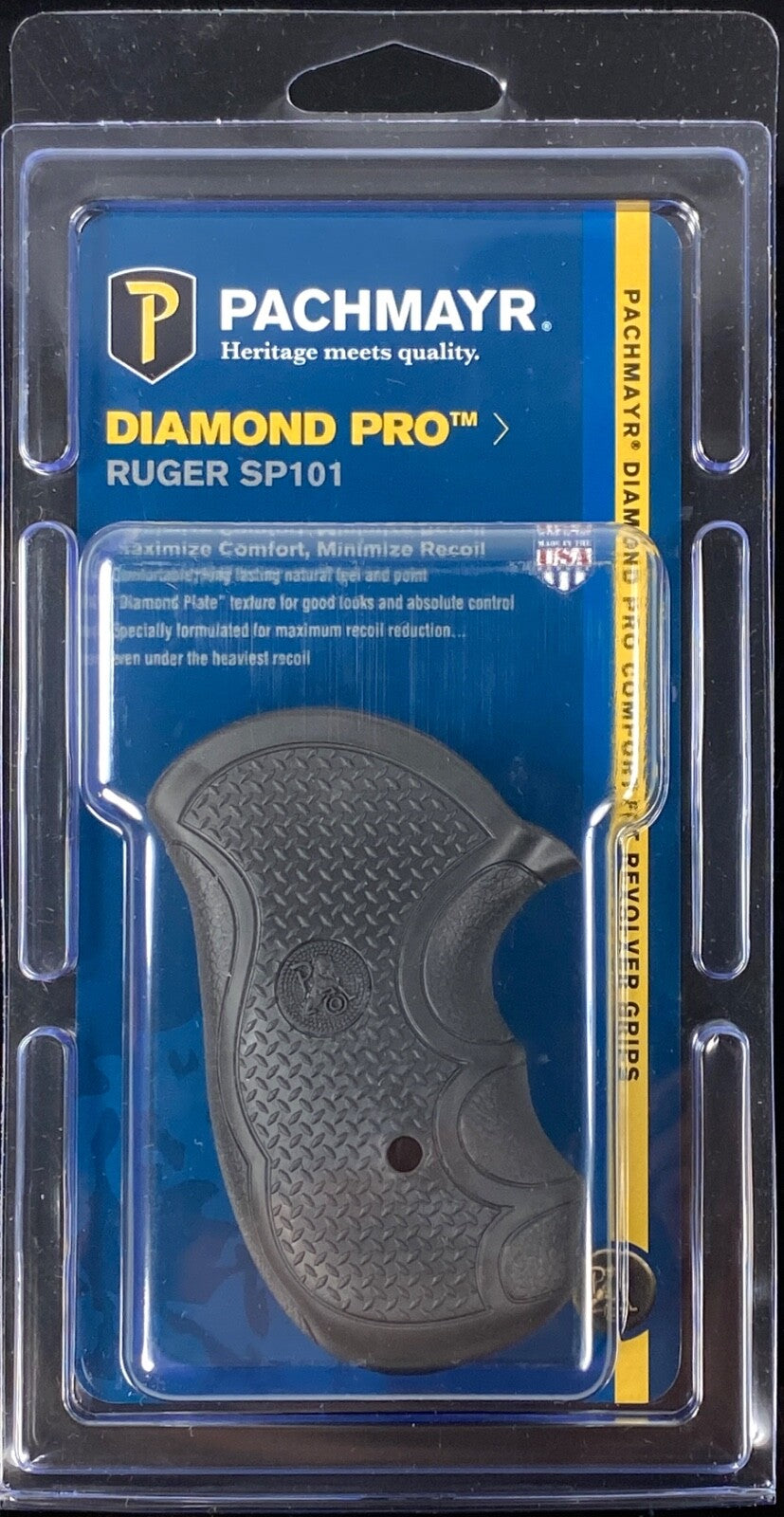 Recoil-Reducing Rubber Grip for Ruger SP101 Revolvers - Diamond Pro Series