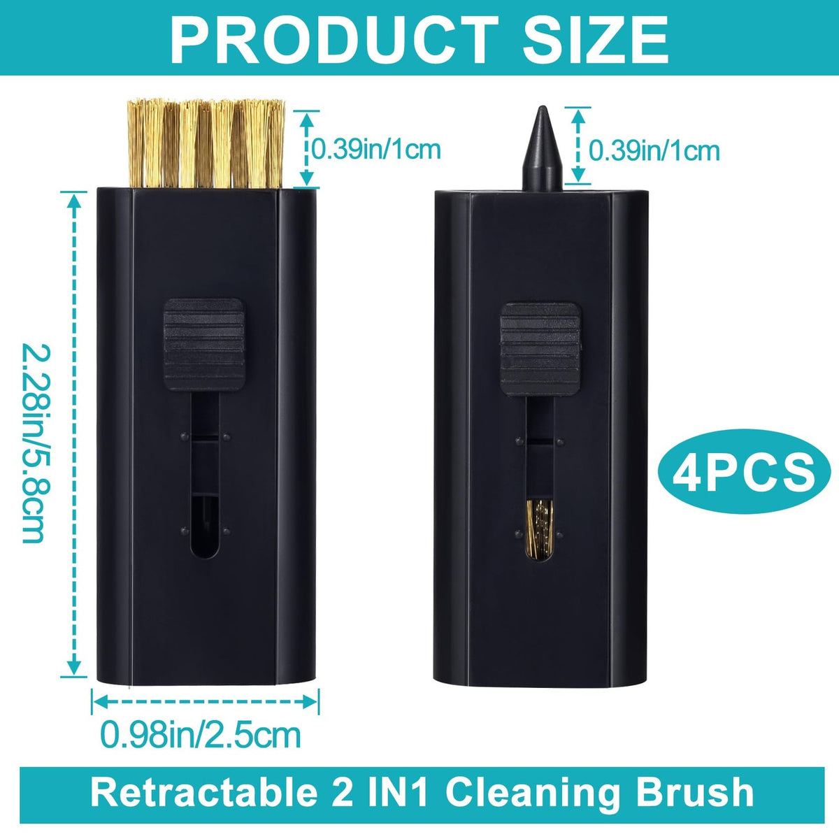 Golf Club Cleaner Brush Set - 4 Pack Portable Groove & Putter Cleaning Tools