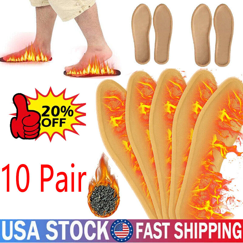 Self Heating Insoles Winter Thermostatic Warm Foot Heaters - 1 Pair to 10 Pairs