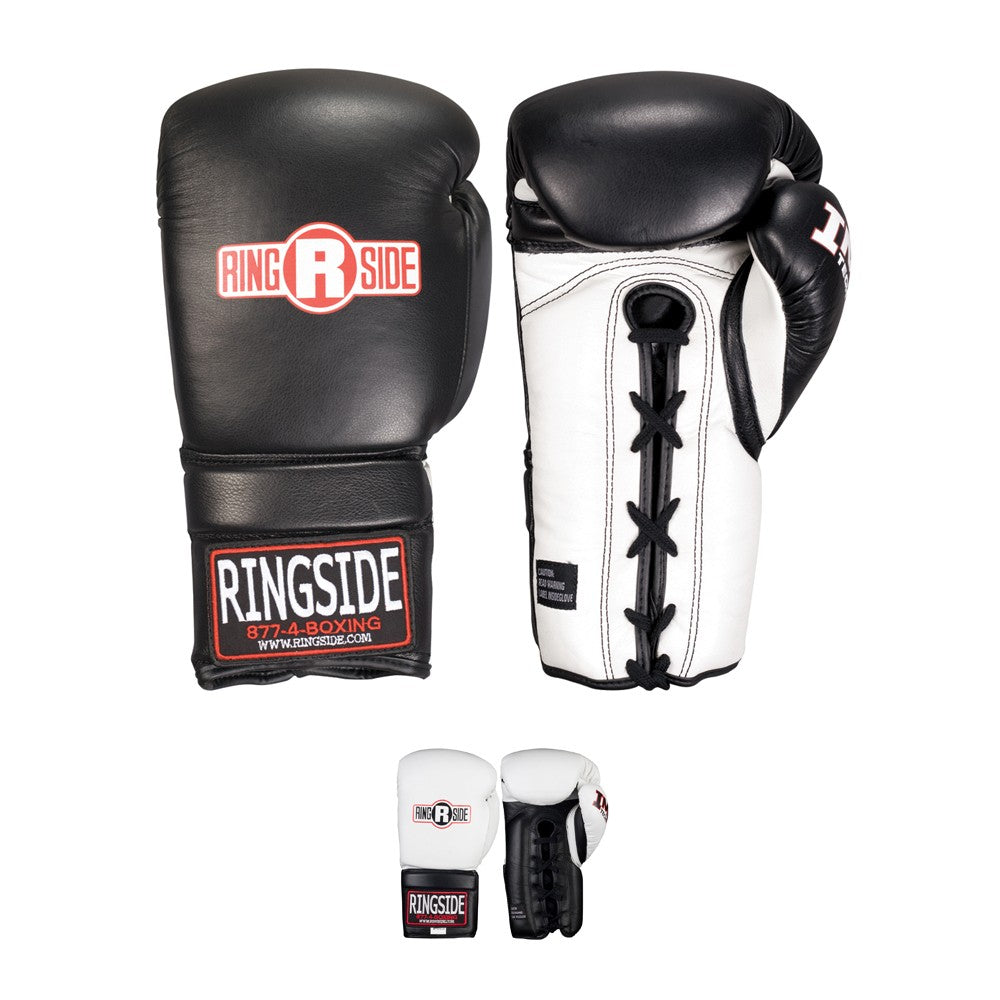 Lace-Up Boxing Gloves for Sparring Training - Durable Leather Construction
