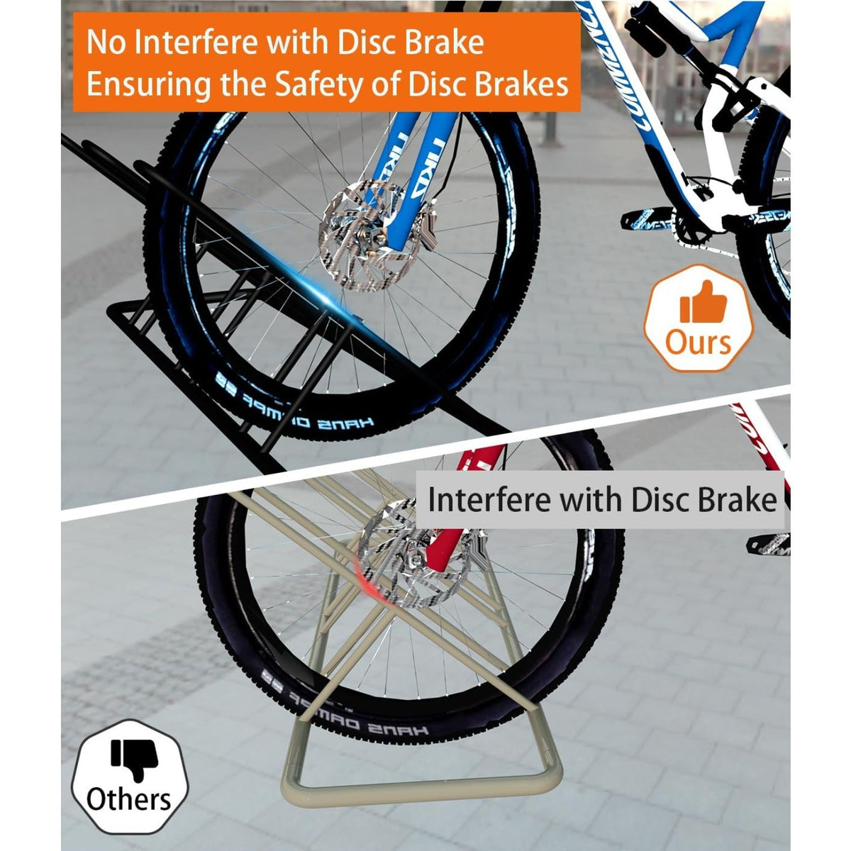 Heavy Duty Bicycle Floor Parking Rack - Fits 12-29 Inch Bikes, Organizes Multiple Bikes