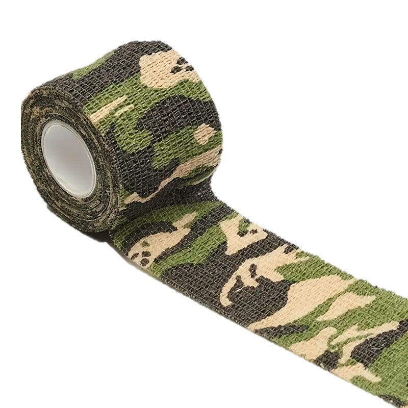 Camouflage Wrap Tape 2 Inch x 15 Feet Adhesive-Free Concealment Tape for Hunting Camping