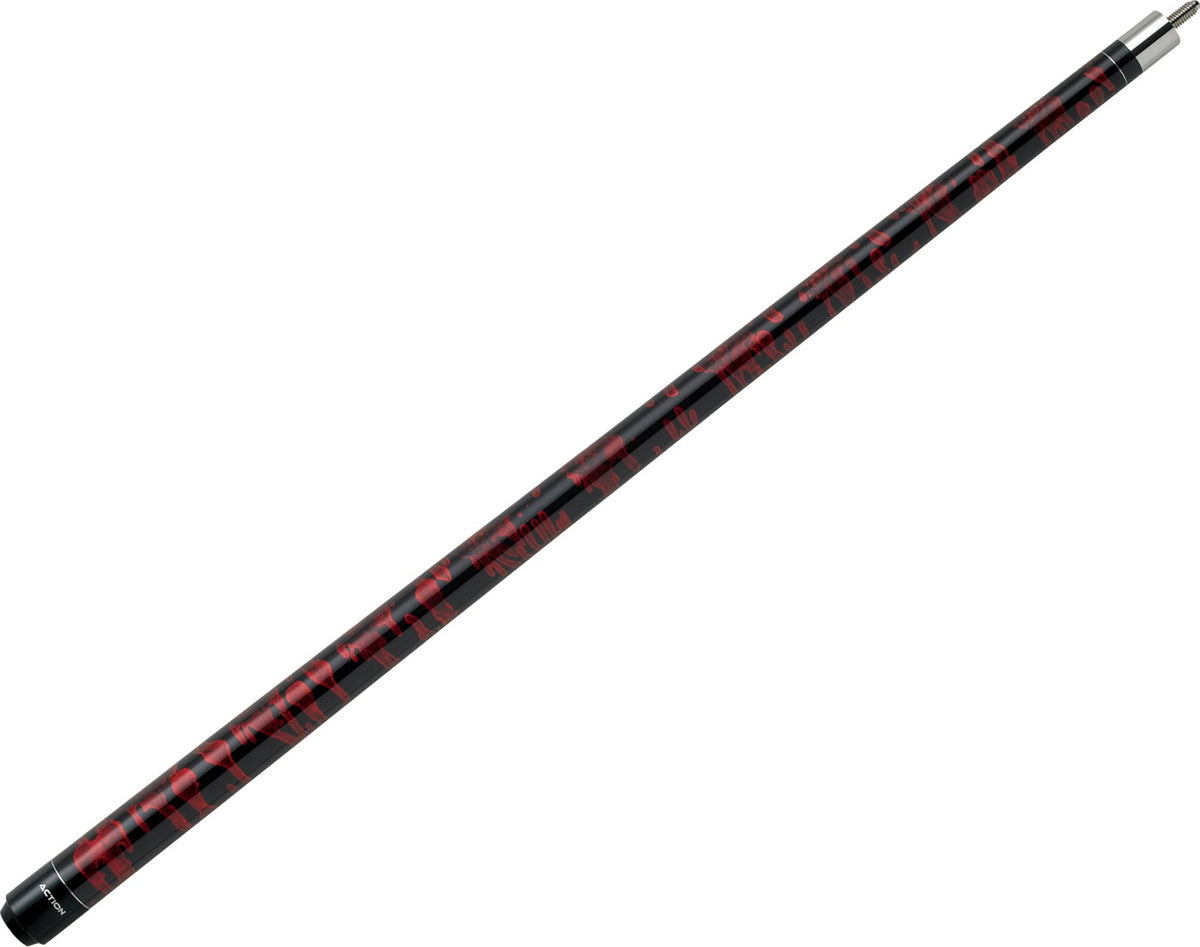 Action Value VAL03 Black with Wine Swirl Pool Cue Stick, 18-21 oz