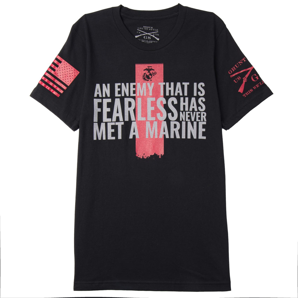 USMC Never Met A Marine T-Shirt - Black - Men's Casual T-Shirt