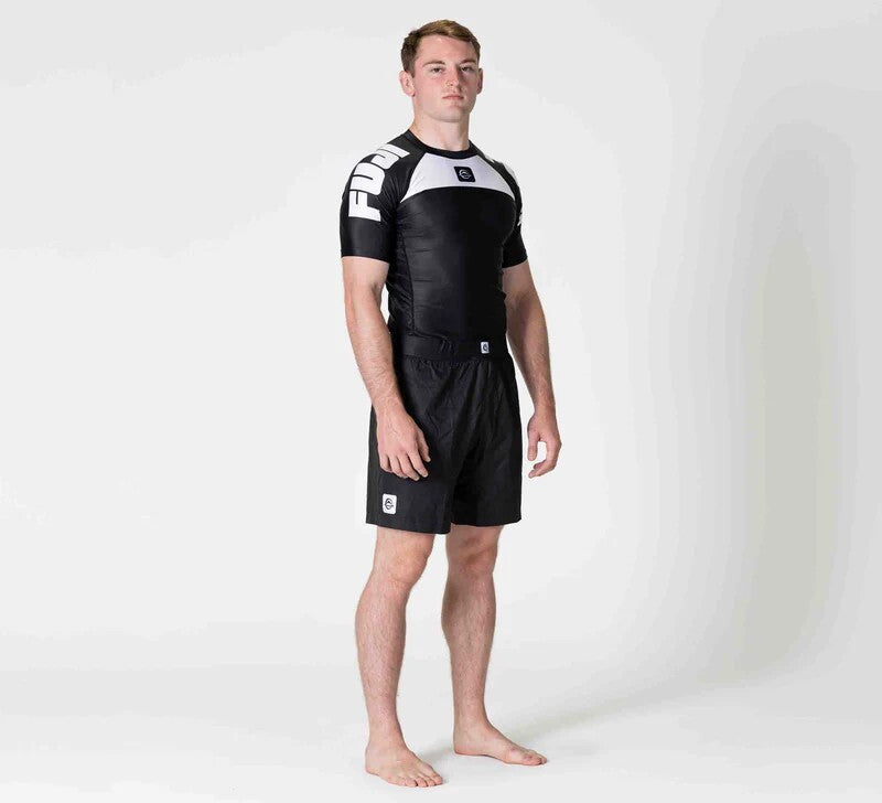IBJJF Ranked Short Sleeve Rashguard for BJJ & Jiu Jitsu - Black