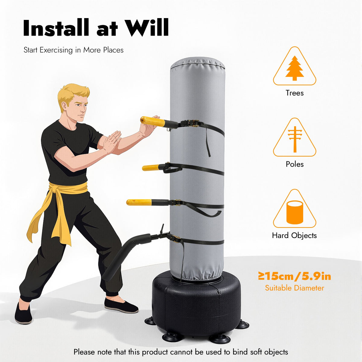 Martial Arts Dummy Arms & Leg Set for Wing Chun Training - Portable Wooden Dummy