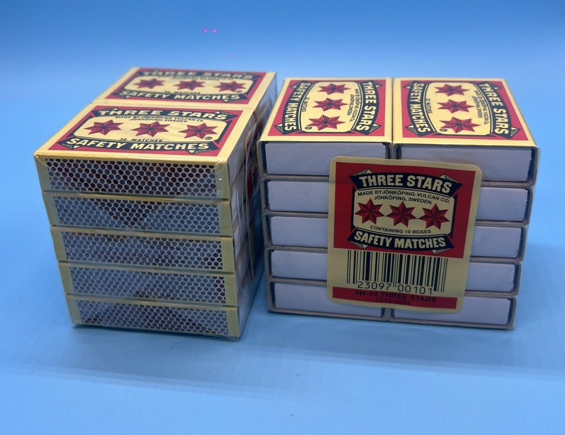 Swedish Camping Safety Matches 2-Pack - 10 Boxes of 32 Matches Each