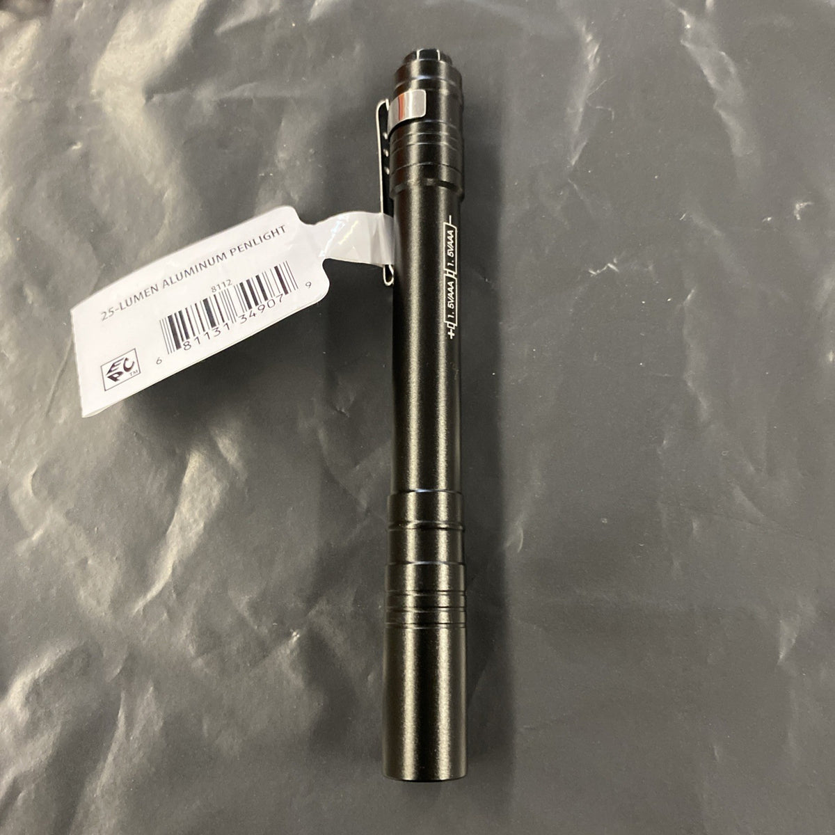 25-Lumen Aluminum LED Penlight Flashlight with Pocket Clip - Black