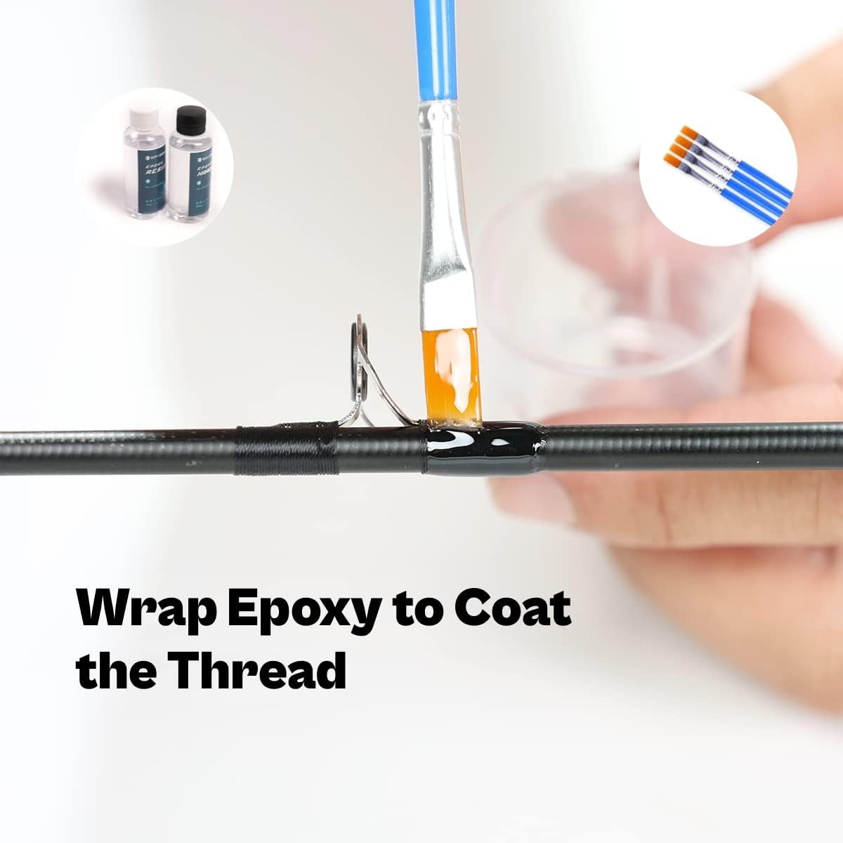 Fishing Rod Repair Kit with Epoxy Glue, Wrapping Thread, Clipper & Masking Tape
